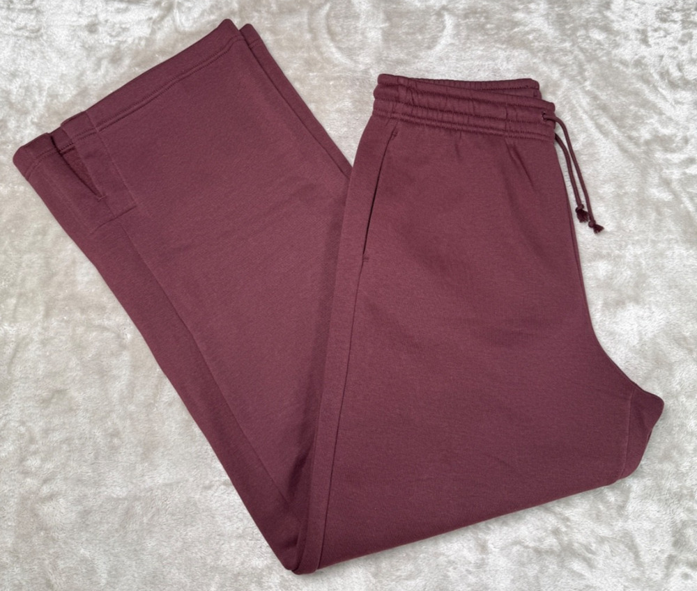 Nike Phoenix Fleece Wide Leg Sweatpants Burgundy Crush Womens Size M NWOT
